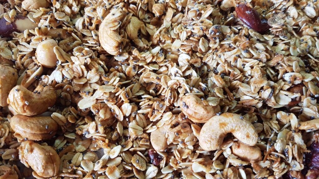 Crunchy, healthy, quick and easy granola