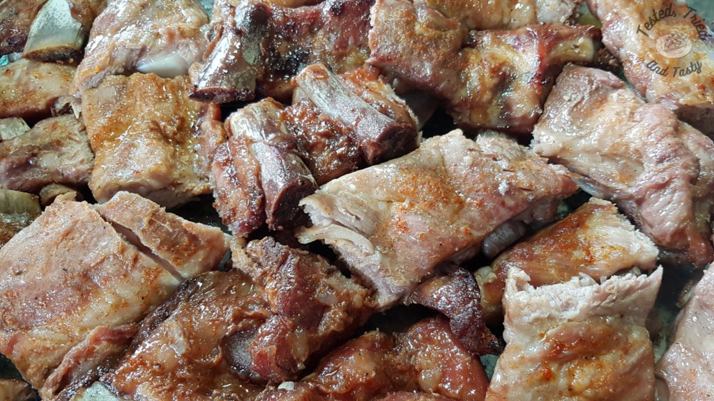 mouthwatering sweet and smoky barbecue ribs finished cooking