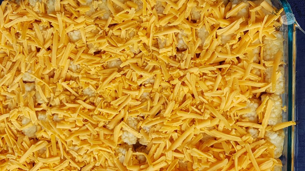 cheese on top of tatertot casserole