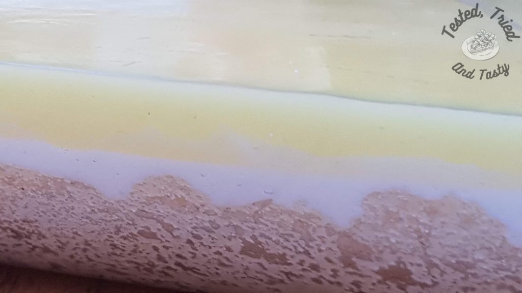 Lemon lush pudding dessert.