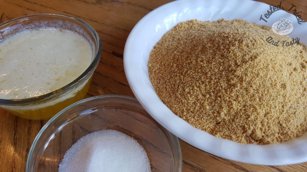 Ingredients for the crust of  banana cream pie bars