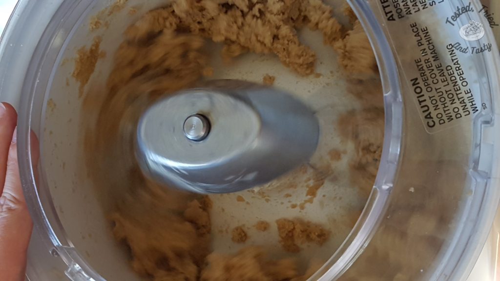 Butter, brown sugar and white sugar being creamed