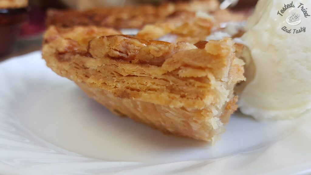 Showing the flakiness of this recipe.