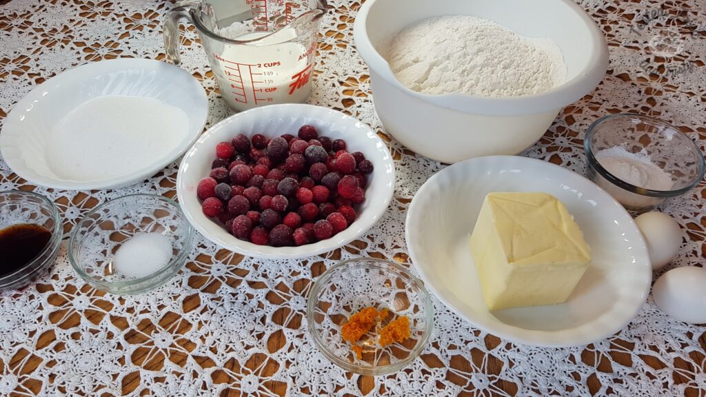 Ingredients for cranberry orange scones.