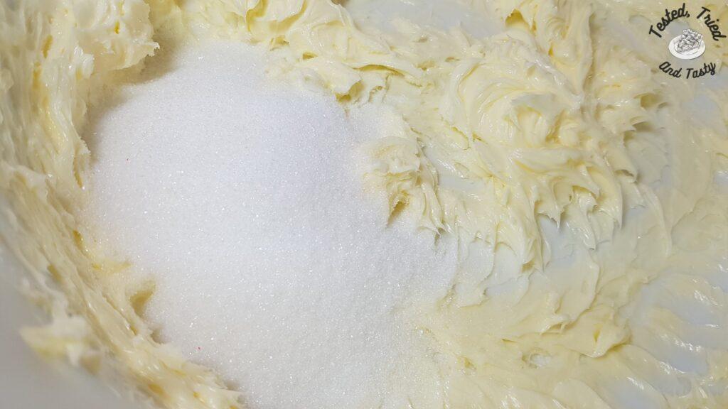 Butter creamed with sugar added to it.