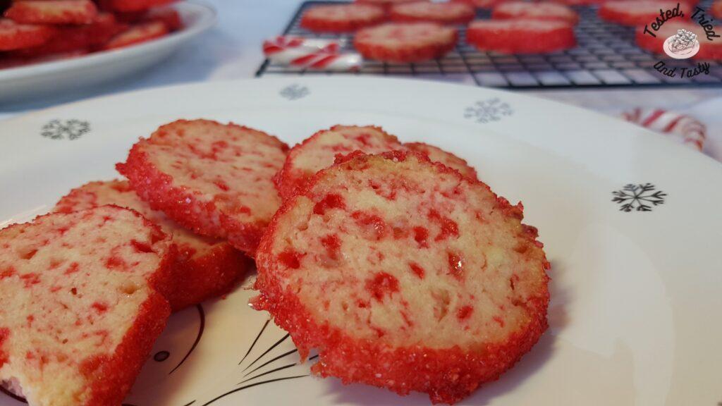 Candy cane icebox cookies.