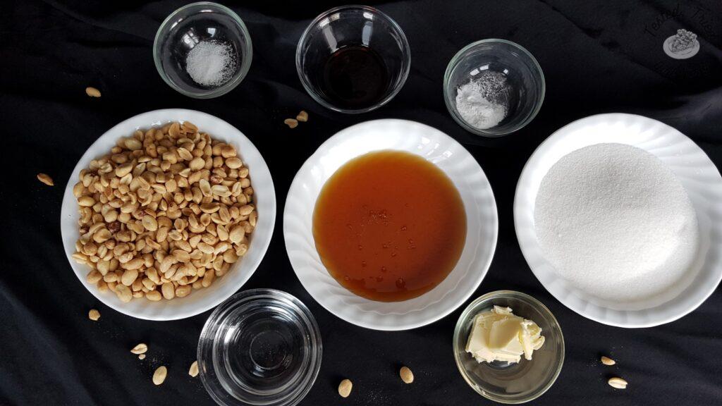 Ingredients for Peanut Brittle recipe.