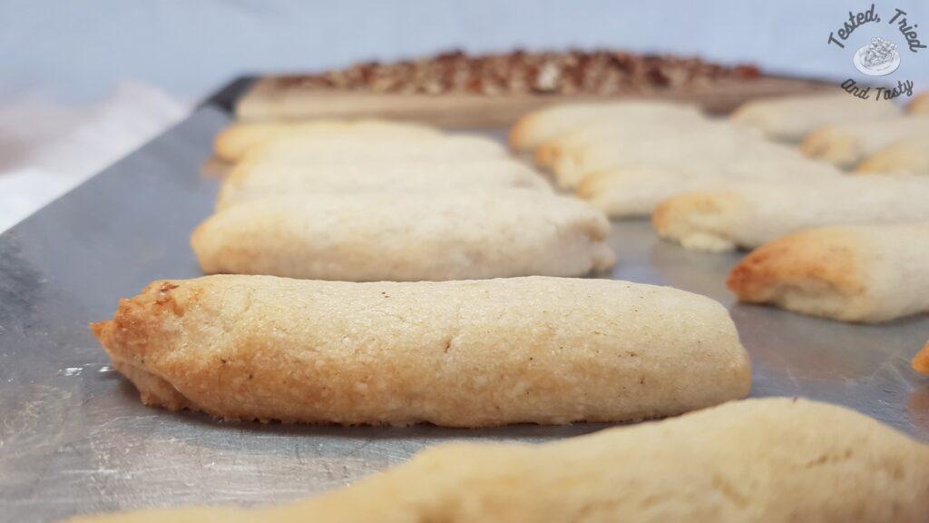 Eggnog cookies finished baking.