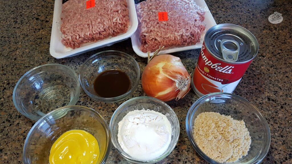 Ingredients for Sloppy Joes Recipe.
