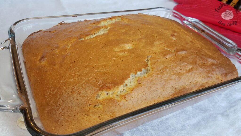 Vanilla cake finished baking for Peach Kuga.