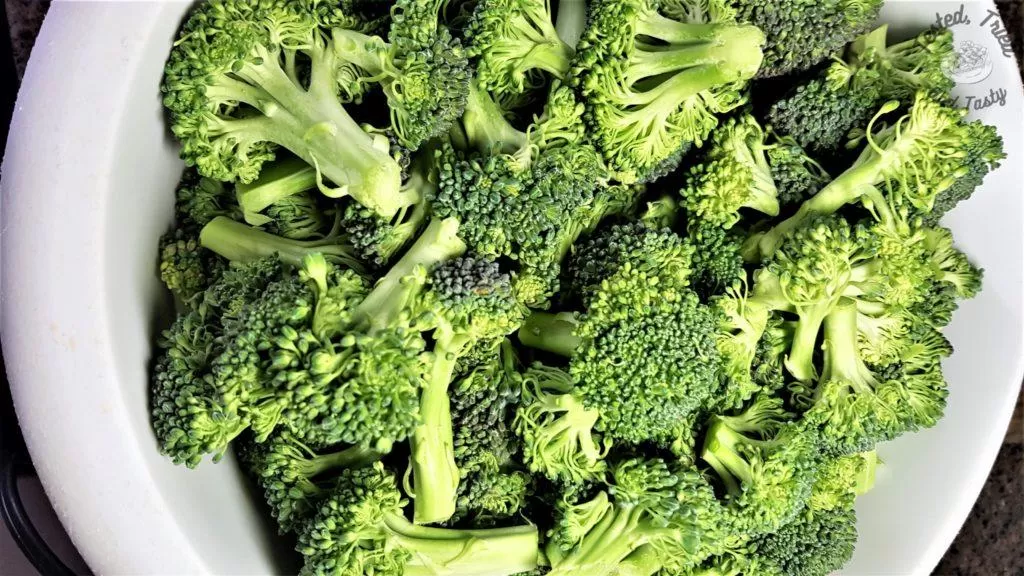 broccoli in a white bowl