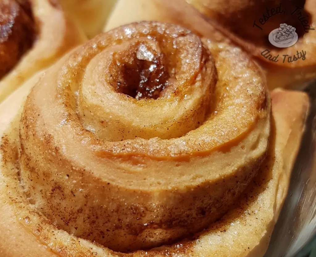 close up of Easy Homemade cinnamon roll