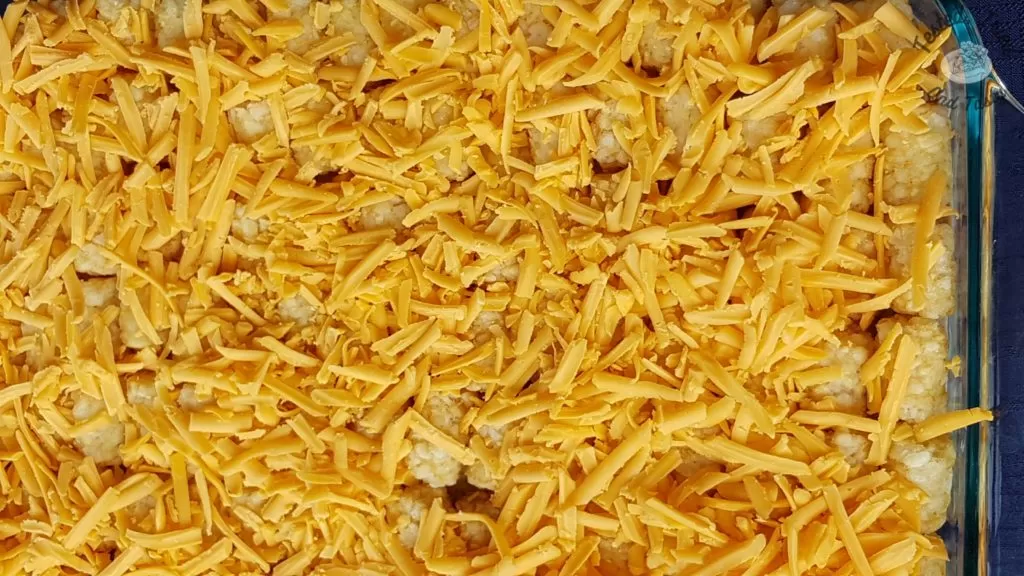cheese on top of tatertot casserole