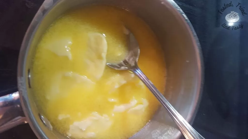 melted butter in a small saucepan.