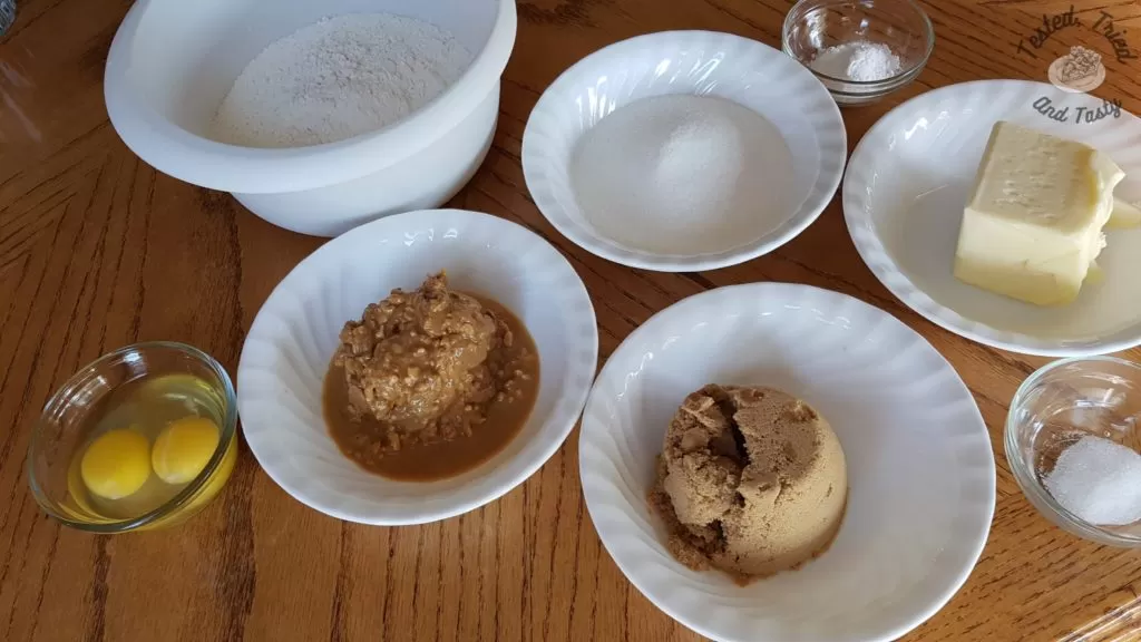 Ingredients for Peanut Butter Cookies recipe.