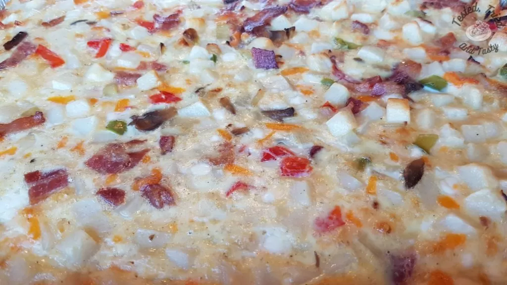 Breakfast hashbrown casserole finished.