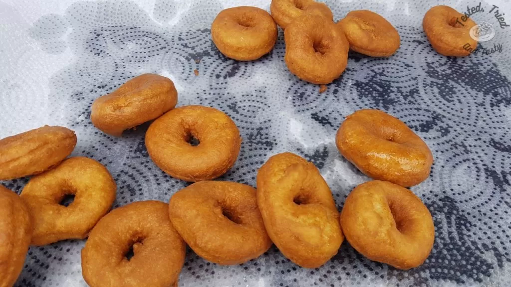 Mini donuts recipe finished cooking.