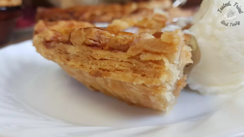 Showing the flakiness of this recipe.