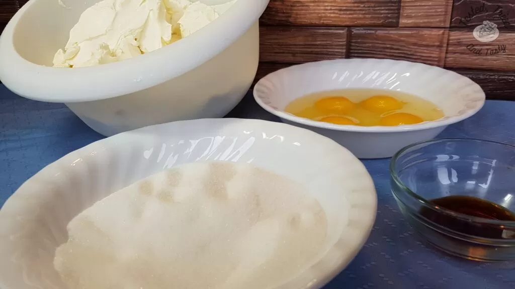 Cheesecake part ingredients.