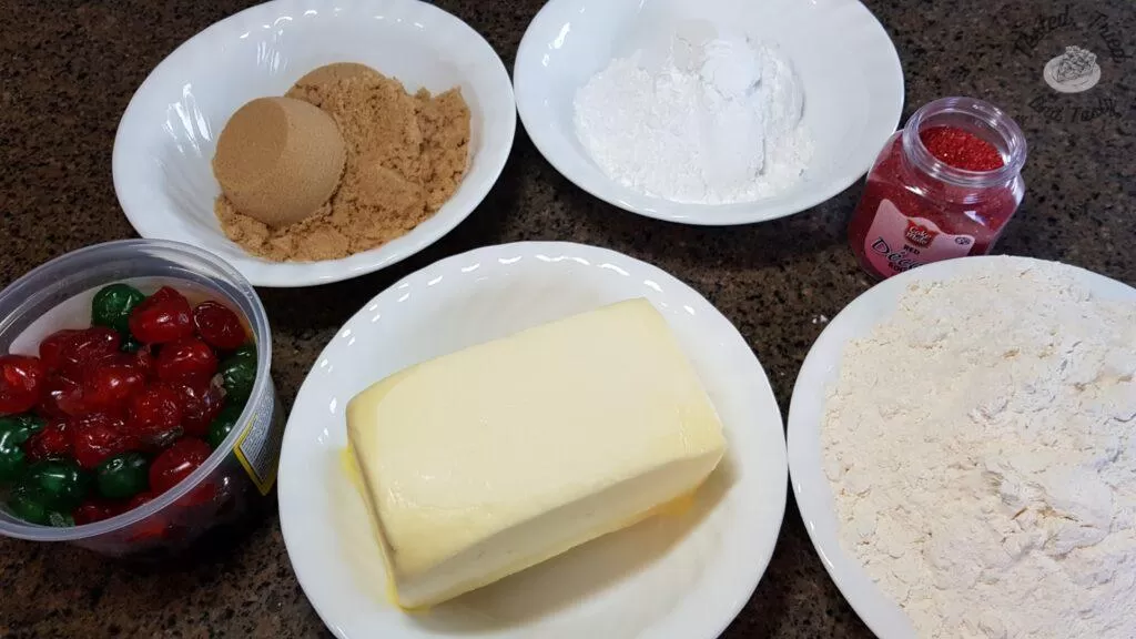 Ingredients in shortbread cookies.