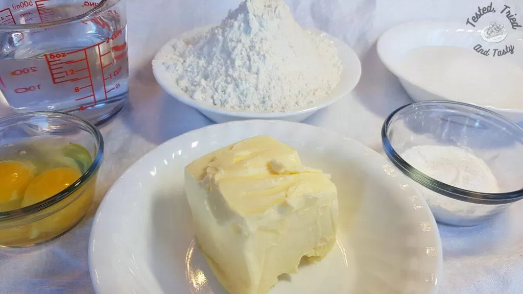 Ingredients for cinnamon roll cookies.
