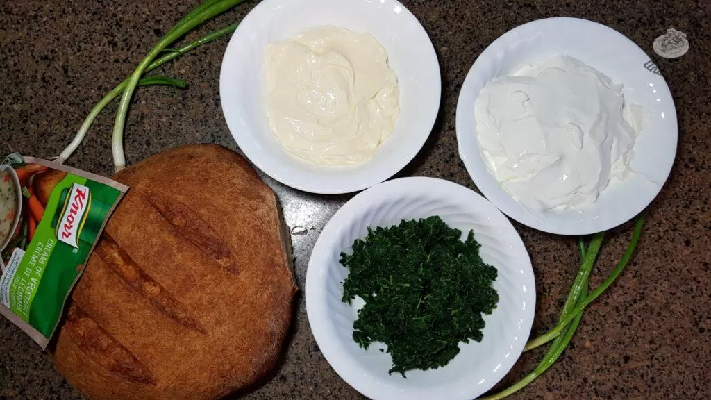 Ingredients for Spinach Dip.