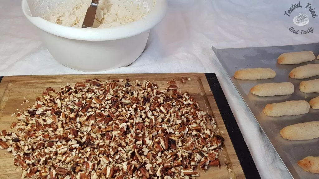 Ingredients for Eggnog log cookies.