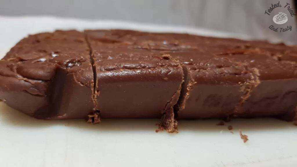 5 minute fudge on cutting board.