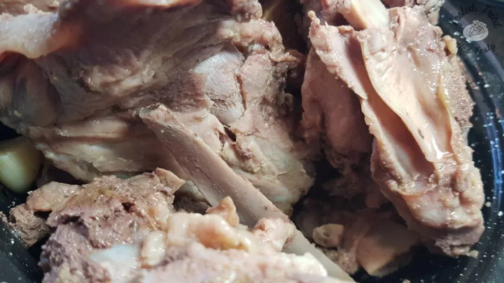 Pork spare ribs cooling off after cooking.