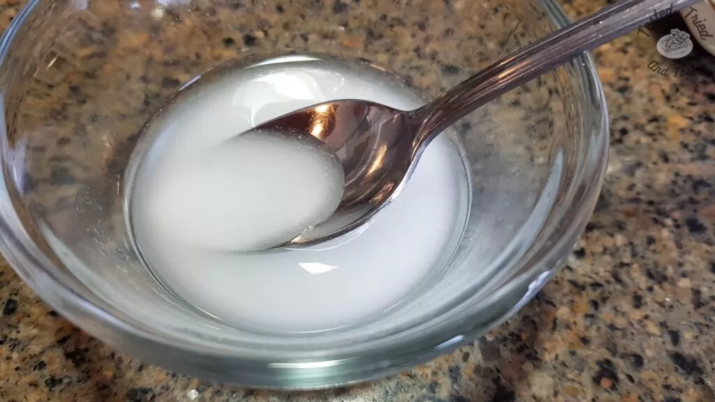 Baking soda mixed with warm water.