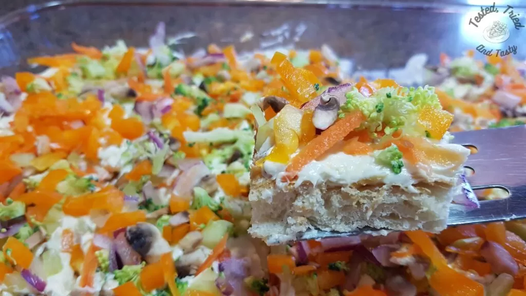 Ingredients for Veggie Pizza Appetizer recipe.